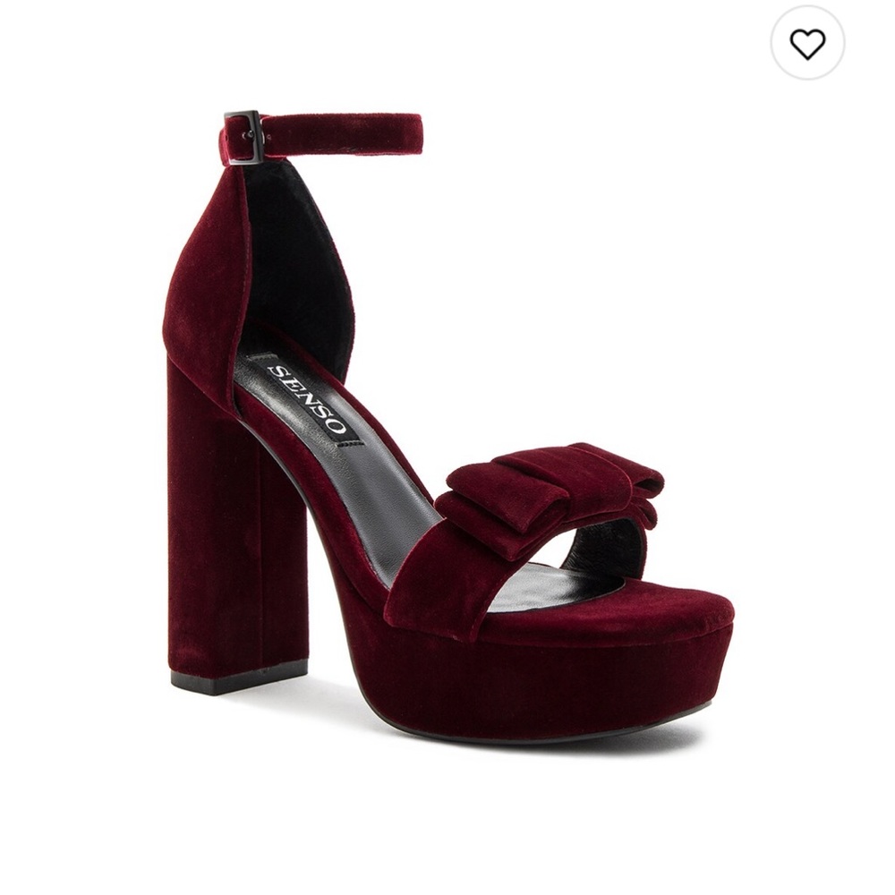 Platform High Heel Sandals in Burgundy Maroon